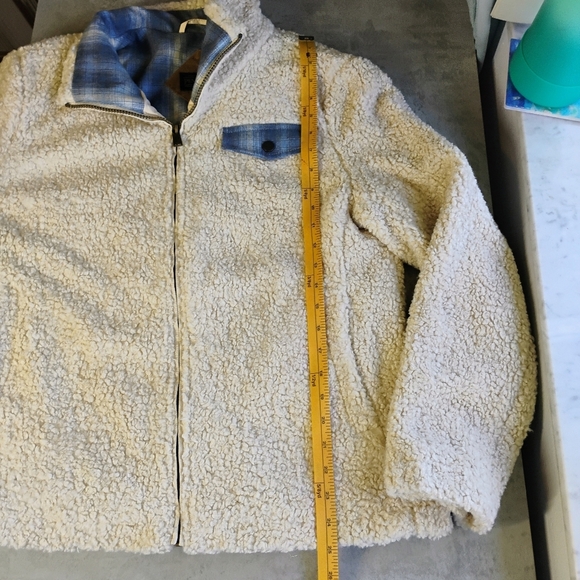 Pendleton Jacket Womens Large Ivory Sherpa Plaid Full Zip Outdoors Wool Gorp - Picture 10 of 12